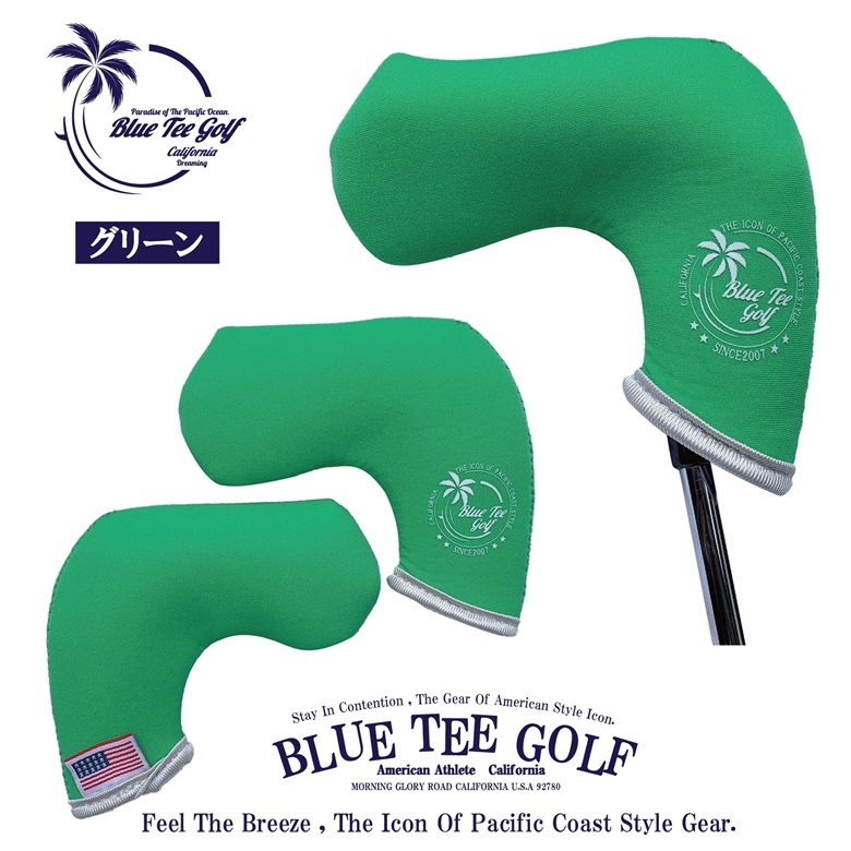 ☆8送料無料【グリーン：カリフォルニアサーフ】BLUE TEE GOLF California 【ネオプレーン　ブレード型】 PHCB-001 パターカバー_画像1