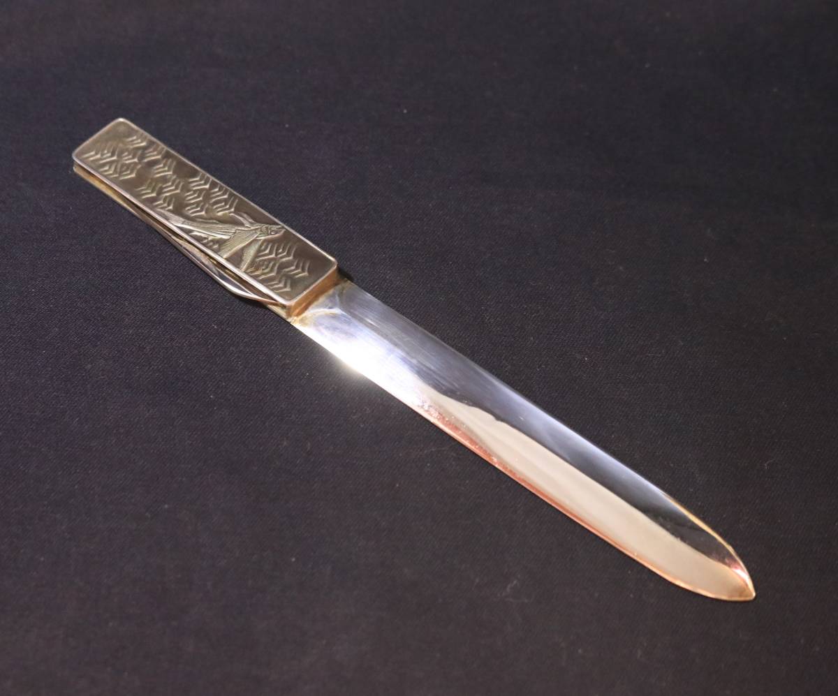  Nagasaki circle launching memory letter opener ( pocket knife attaching ). mountain . boat middle Japan -ply industry Kobe structure boat place retro antique ship 