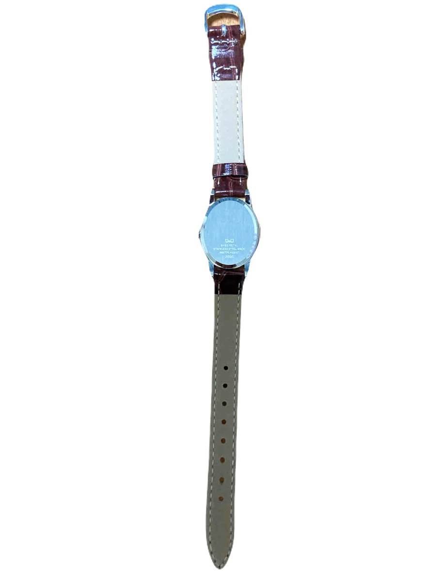未使用品 電池切れ [シチズン Q&Q] 腕時計 アナログ 防水 革ベルト VZ89-304 レディース シルバー_画像3