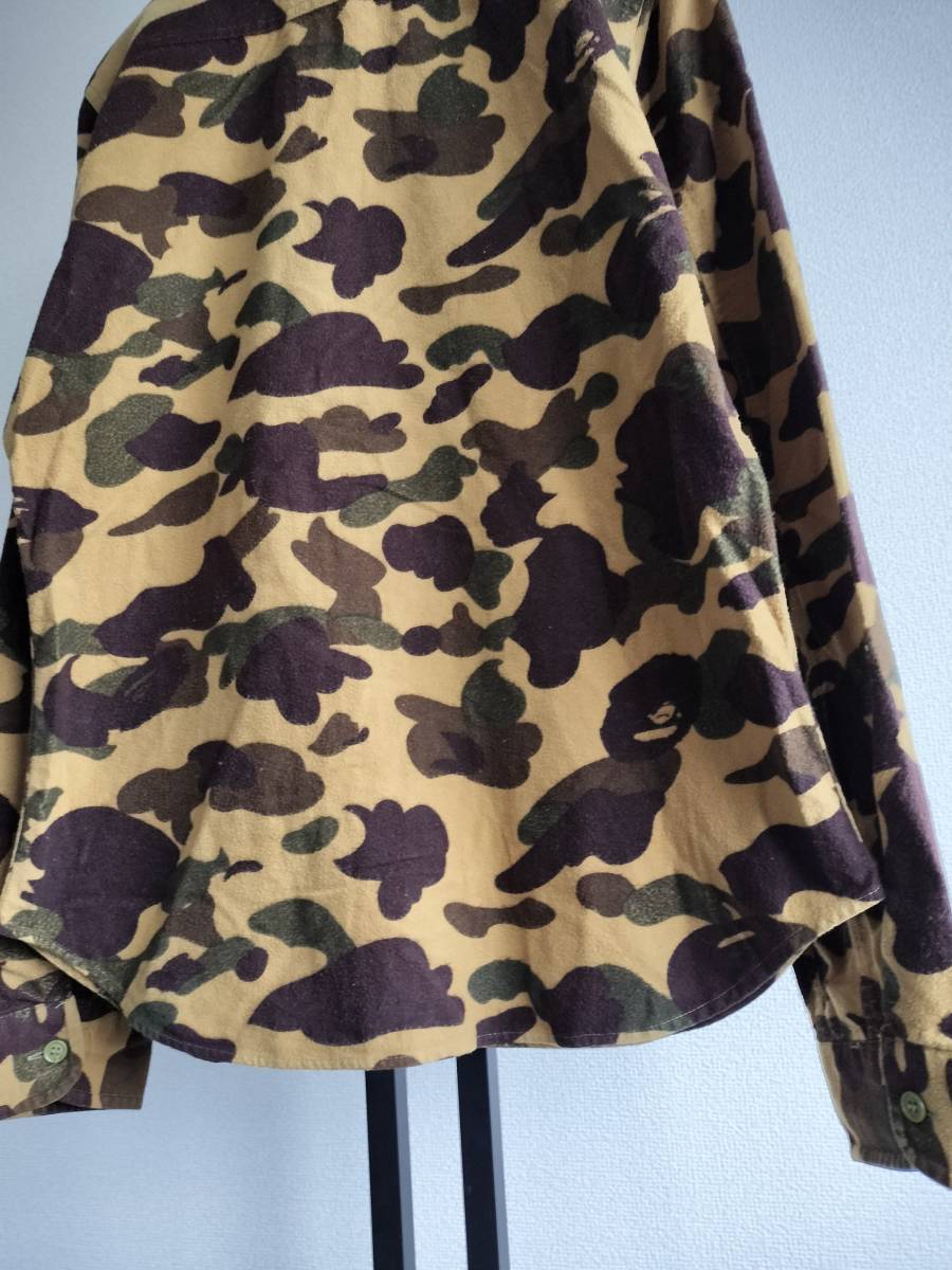 A BATHING APE/アベイシングエイプ/初期/ヴィンテージ/1ST CAMO L/S Chamois Cross SHIRT/ファーストカモシャモアクロスシャツ/迷彩_画像7