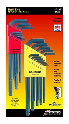 【国内正規品】BONDHUS(ボンダス) 六角レンチセット マルチパック 黒染め加工 22本組 (BLX9M:1.5、2、2.5、