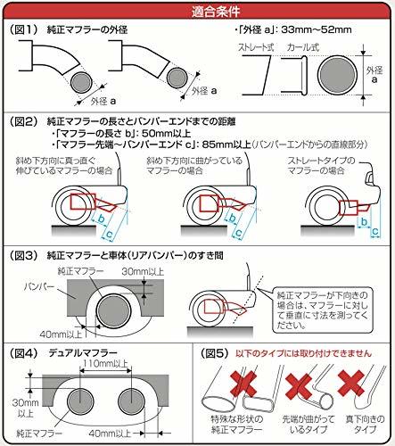 セイワ(SEIWA) 車外用品 マフラーカッター 大口径バリアブルオーバルカッター Mサイズ K325 角度調整可能 テールパイプ_画像7