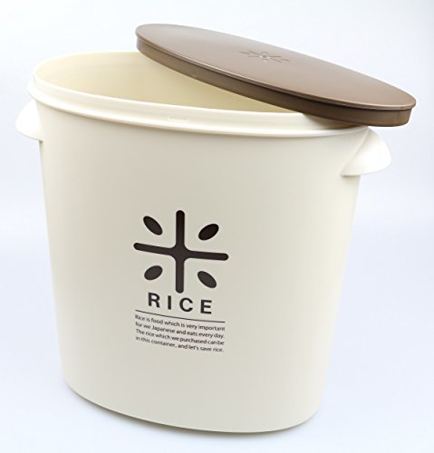 パール金属 日本製 米びつ 5kg ブラウン 計量カップ付 お米 袋のまま ストック RICE HB-2168_画像3