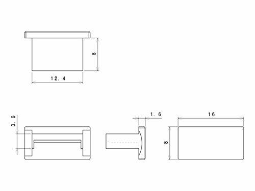 テクノベインズ USB-Aタイプ用 USBコネクタキャップ(白) つまみなし つば広タイプ 6個/パック USBACCK-W0_画像2