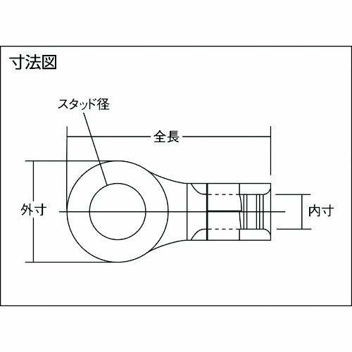 TRUSCO(トラスコ) 裸圧着端子丸形Φ6.4 長さ21.5 (45個入) T-R2-6_画像3