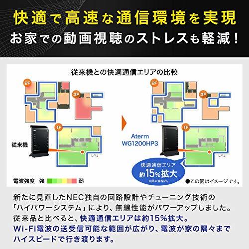 NEC 無線LAN WiFi ルーター dual band Wi-Fi5 (11ac) / WG1200HP3 Atermシリーズ_画像4