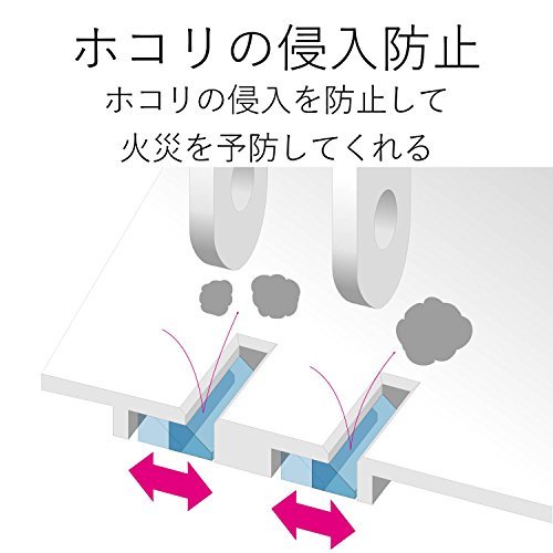 エレコム 電源タップ ACアダプタが5つ挿せる幅広コンセント 雷ガード付 6個口 1m ブラック T-NSLK-2610BK_画像3