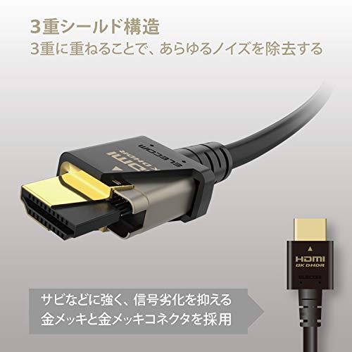 エレコム HDMI 2.1 ケーブル 1.5m 8K / 4K / 2K対応 Ultra High Speed HDMI ブラックの画像5