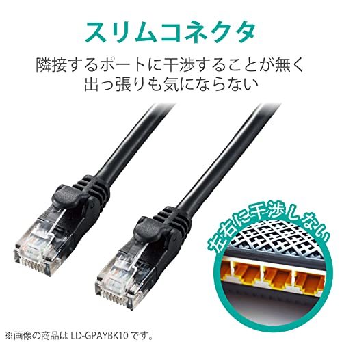 エレコム LANケーブル CAT6A 2m 爪折れ防止コネクタ cat6a対応 やわらか ブラック LD-GPAYC/BK2_画像3