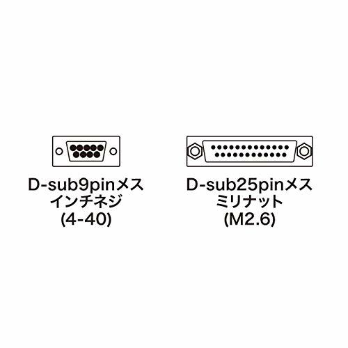 サンワサプライ RS-232C変換アダプタ(D-sub9pinメス-D-sub25pinメス) AD09-9F25FK_画像2