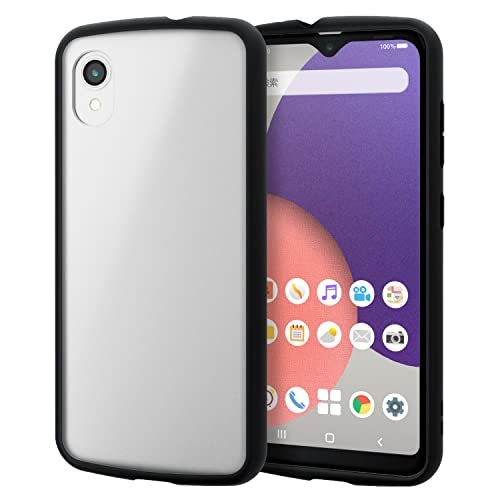 エレコム Galaxy A22 5G ハイブリッドケース TOUGH SLIM LITE フレームカラー シルキークリア ブラック