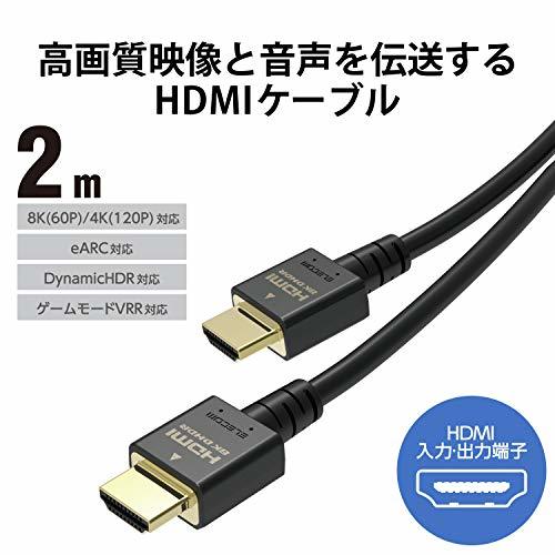エレコム HDMIケーブル PS5対応 HDMI2.1 2.0m ブラック GM-DHHD21E20BK_画像2
