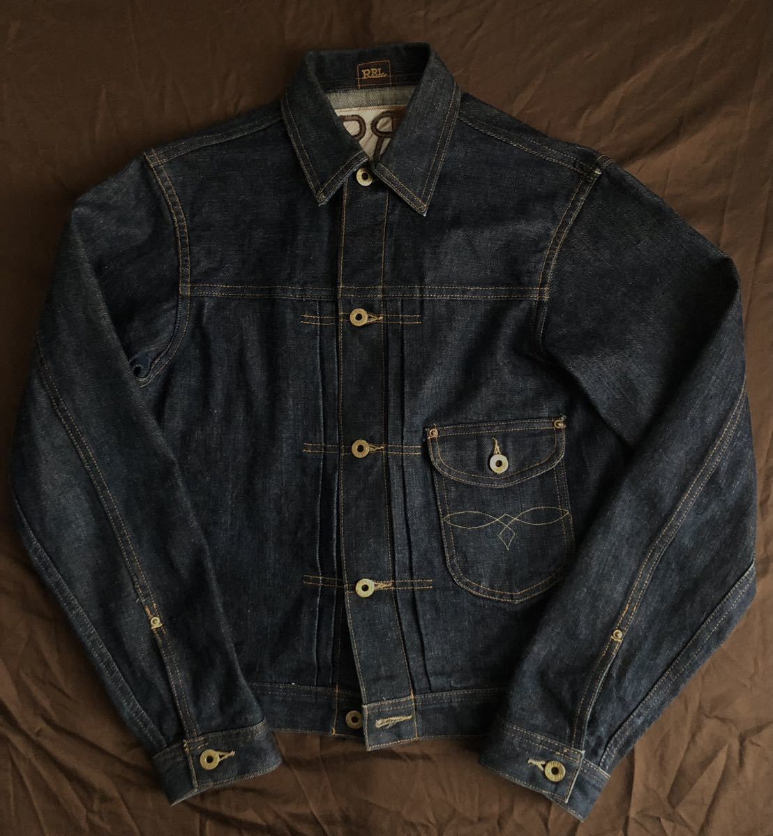 【傑作】美品 RRL COWBOY SELVEDGE DENIM JACKET ダブルアールエル カウボーイ デニムジャケット XS 激レア_画像1