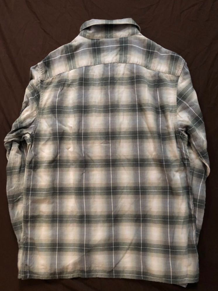 【名作】美品 RRL ARROW CAMP SHADOW OMBRE PLAID SHIRT ダブルアールエル シャドウ オンブレ プレイド シャツ ラルフローレン 開襟 M_画像4