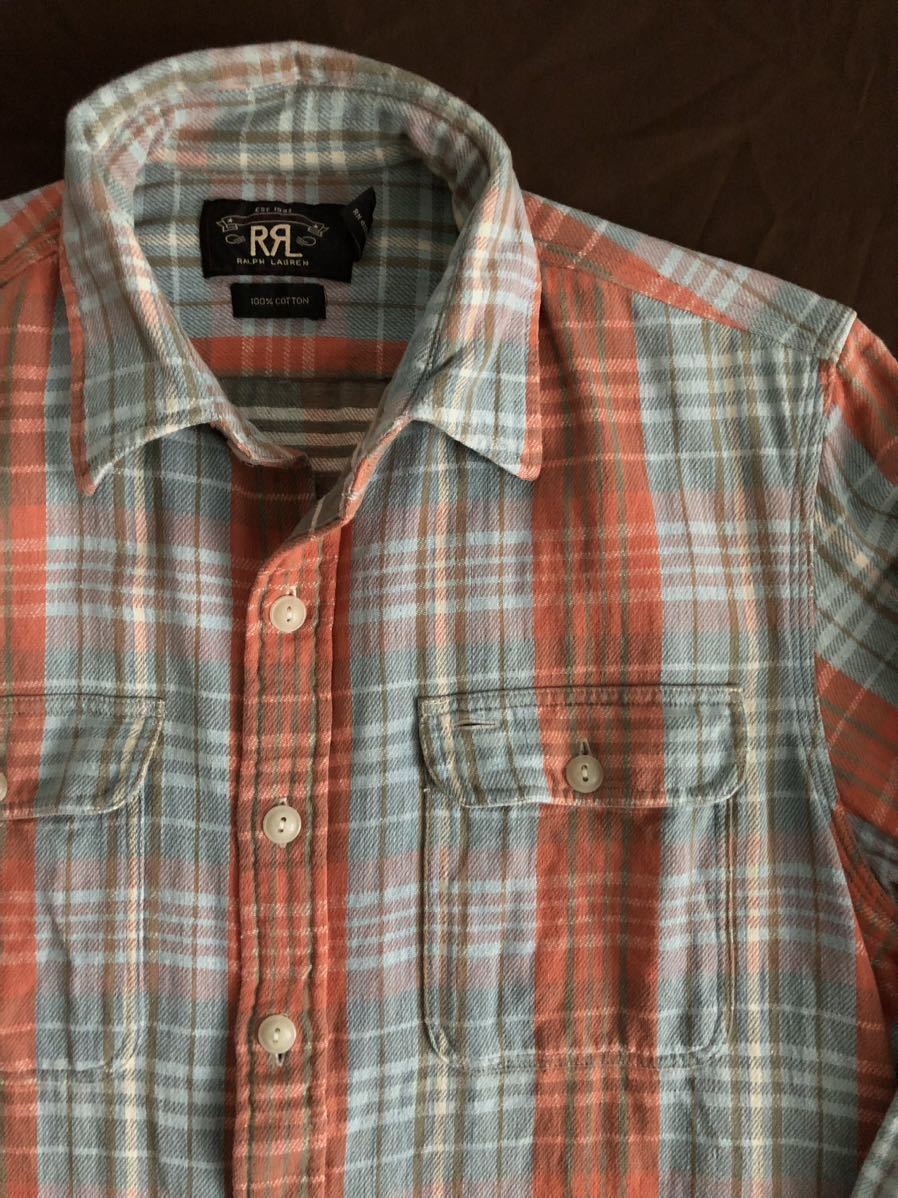 【名作】美品 RRL FLANNEL PLAID CHECK SHIRT ダブルアールエル プレイド チェック フランネル シャツ ラルフローレン M_画像1