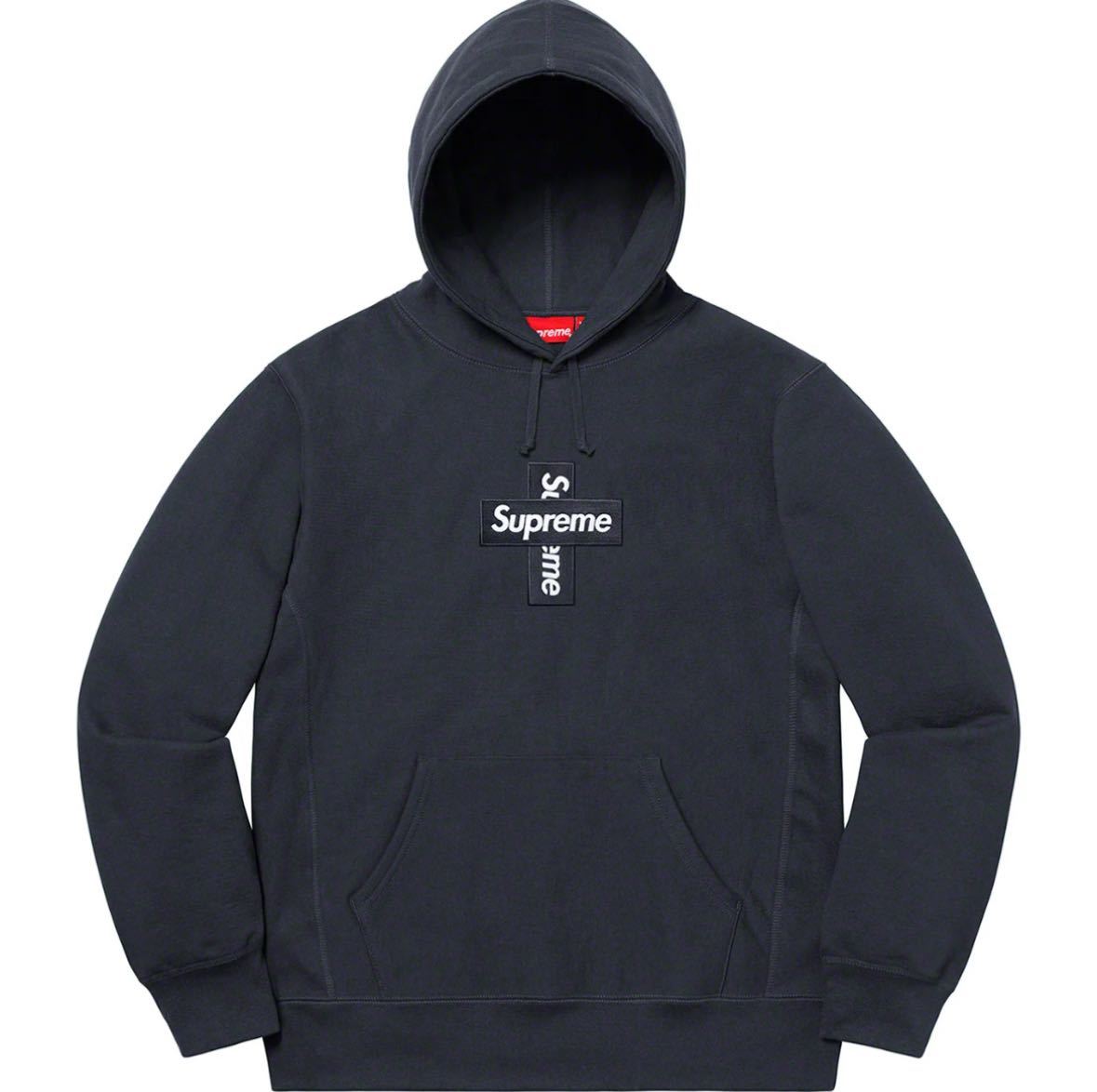 【美品】Supreme Cross Box Logo Hooded Sweatshirt Black S シュプリーム クロスボックスロゴ パーカー ブラック