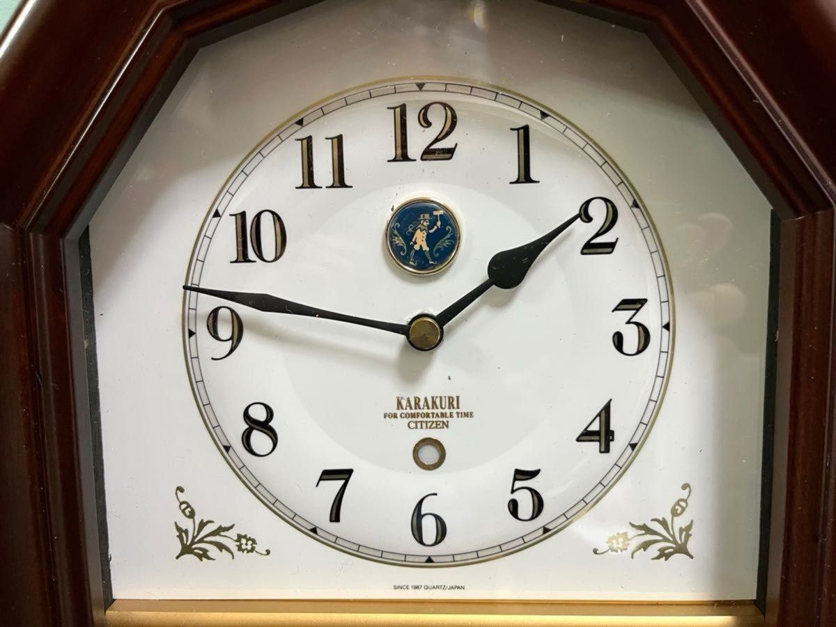 CITIZEN からくり karakuri 置時計 KC-3100 木枠重厚 稼働品 CITIZEN からくり karakuri 置時計 KC-3100 木枠重厚 稼働品