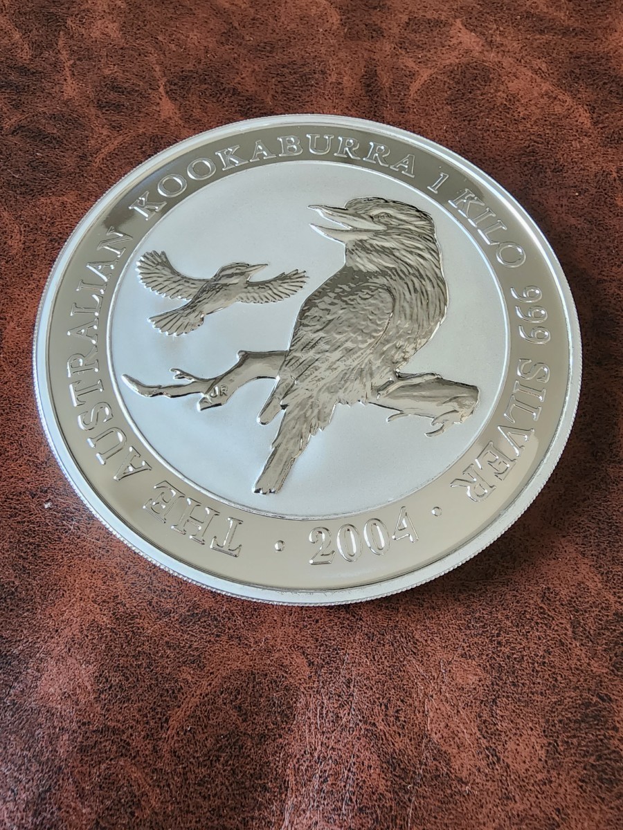 １kg銀貨 エリザベスⅡ世 2004年 オーストラリア記念プルーフ 999純銀製 カワセミ コイン プルーフ 純銀 透明プラスチックケース入_画像1