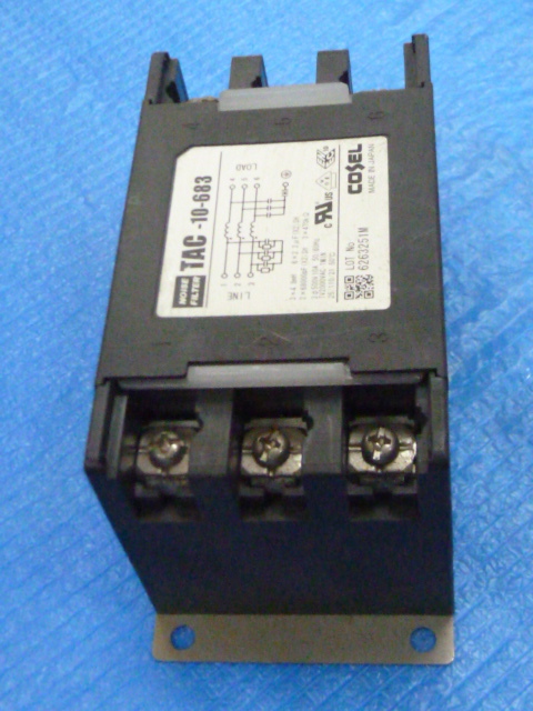 中古現状渡品 COSEL NOISE FILTER TAC-10-683 ノイズフィルター 3Φ 500V 10A 50/60Hz その2_画像5