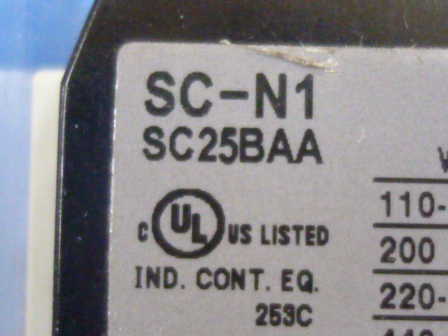 中古現状渡品 FUJI ELECTRIC 電磁開閉器 SC-N1[26] SC25BAA コイル電圧AC200～220V カバー SZ-N1J付 富士電機_画像3