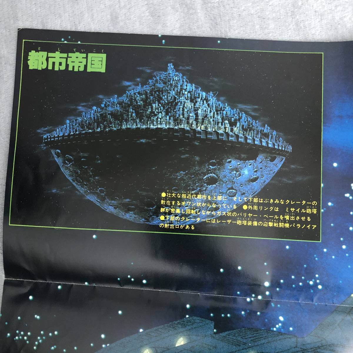 Z-7246■宇宙戦艦ヤマト2 白色彗星軍戦力 両面ポスター 約76cm×約35cm■冒険王5月号付録 1979年発行■_画像3