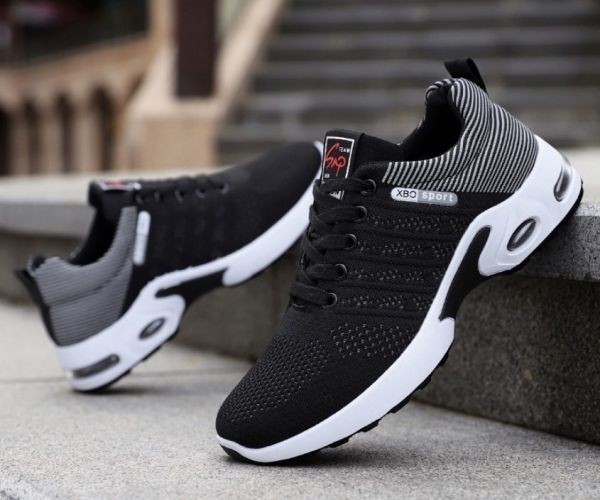  shoes mesh [26cm gray ] s18 men's sneakers running shoes fitness walking ventilation sport casual 