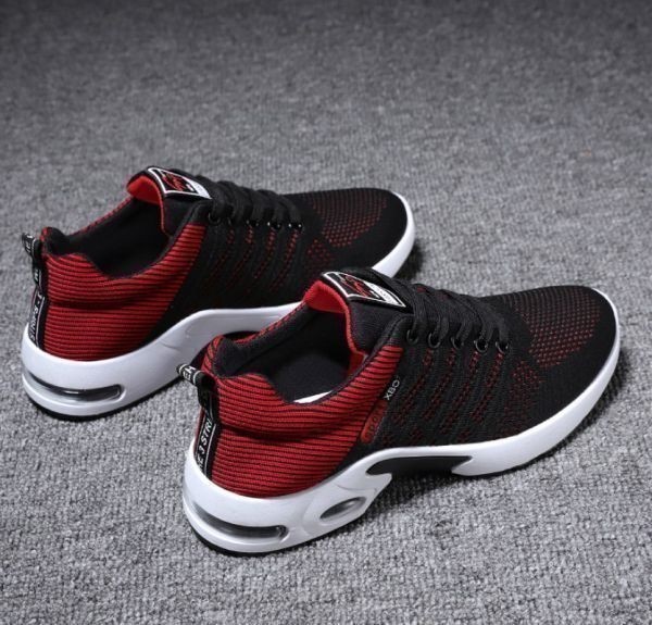  shoes mesh [25cm red ] s18 men's sneakers running shoes fitness walking ventilation sport casual 