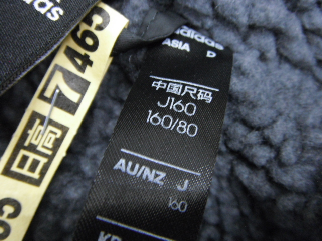 adidas アディダス フード付 中綿 ベンチコート ブラック 160cm ロングコート 定形外郵便全国一律710円 H16-B_画像7