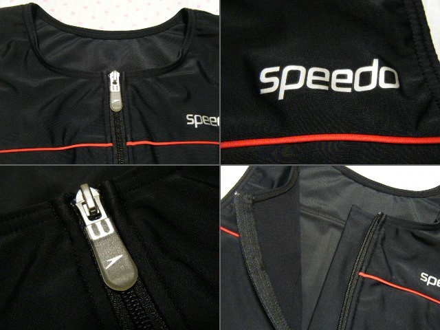 スピード　Speedo/GOLDWIN　スイム&フィットネス用セパレート水着　上衣のみ　黒色　サイズ M　フルジップ前開きモデル　ストレッチ機能_画像5