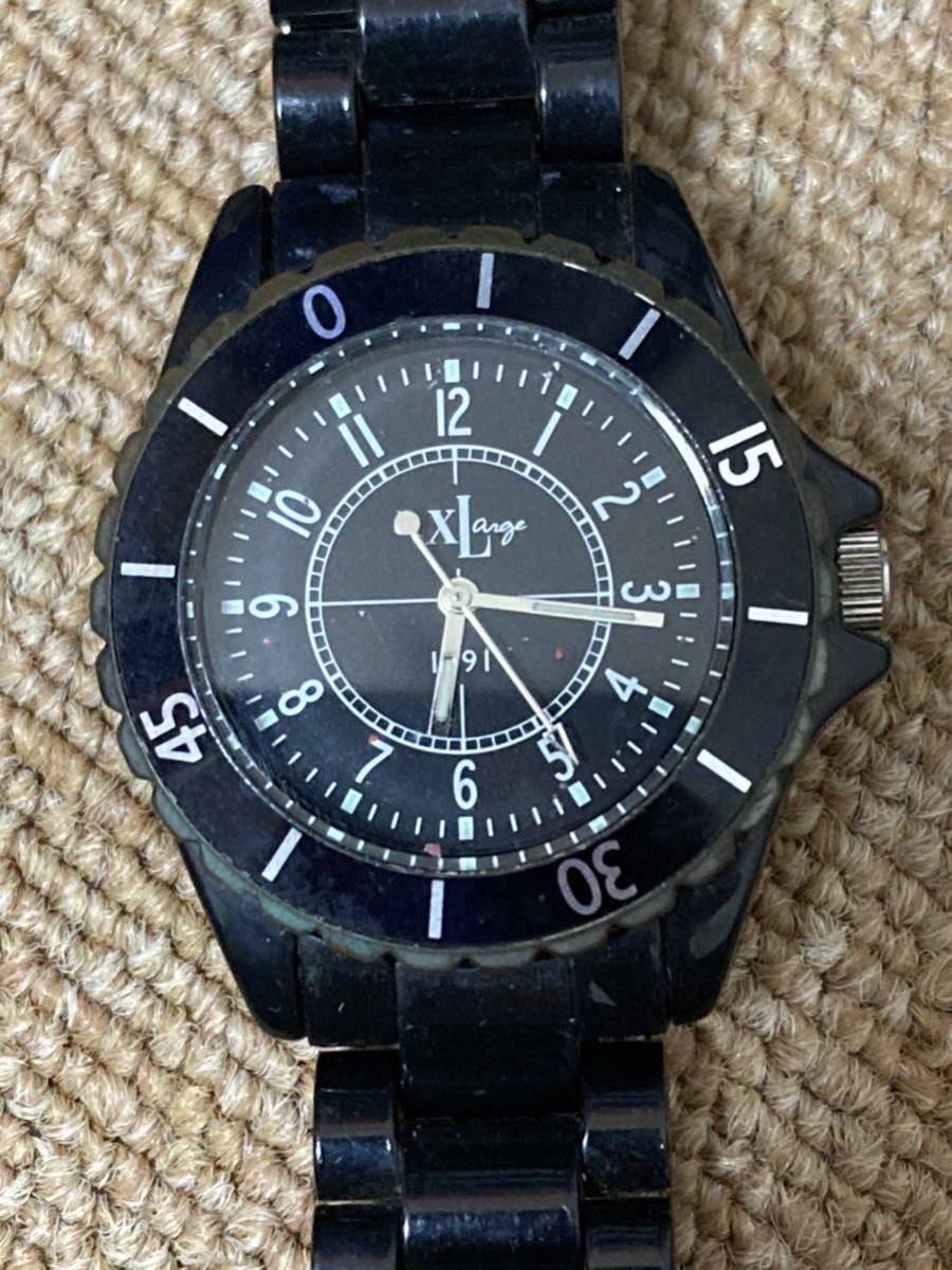 結構昔 X-large エクストララージ 腕時計 ウォッチ 黒 XLARGE エックスラージ_画像1
