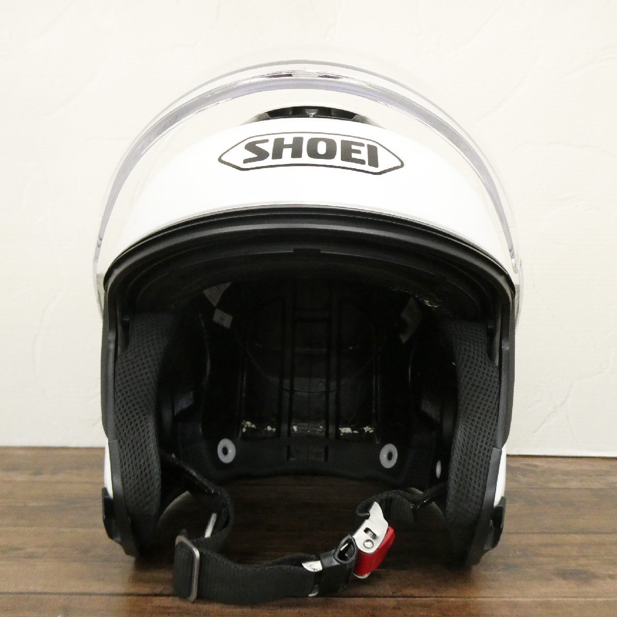 ○ SHOEI ショウエイ ヘルメット J-Cruise Mサイズ(57cm) ホワイト ジェイクルーズ バイク用品 ジェットヘルメット_画像6