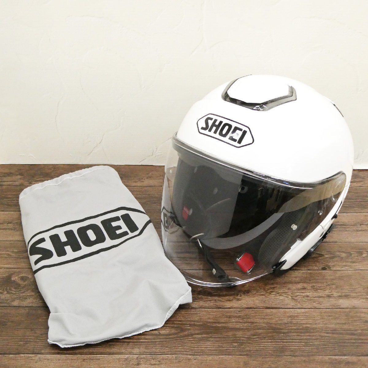 ○ SHOEI ショウエイ ヘルメット J-Cruise Mサイズ(57cm) ホワイト ジェイクルーズ バイク用品 ジェットヘルメット_画像1