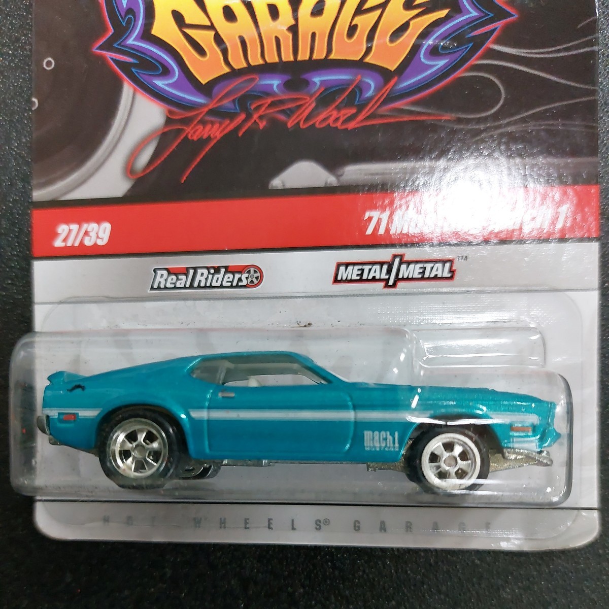 Hot Wheels GARAGE ホットウィールガレージ 　27of39 　71 FORD ムスタング　マッハ1水色_画像2