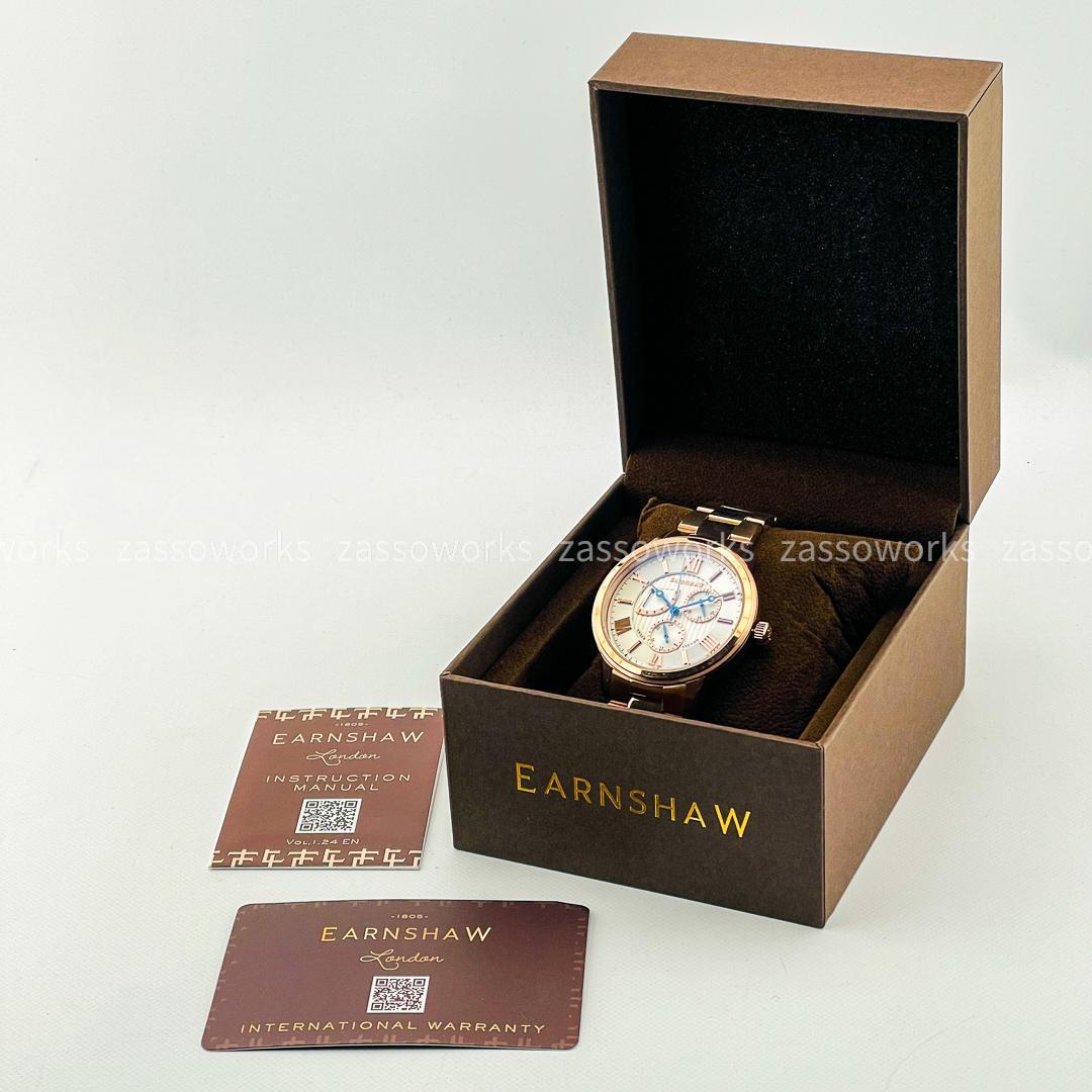 AA99 アーンショウ メンズブランド腕時計 ローズゴールド ホワイト文字盤 激レア 上品な美しさ 溢れる高級感 EARNSHAW ES-8060-33