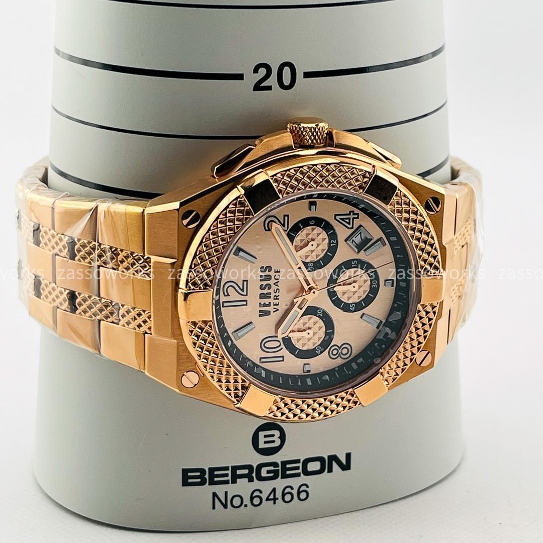 AB07 VERSUS VERSACE VSPEW0719 メンズブランド腕時計 ゴールド 高級感溢れるクロノグラフ ビッグサイズ 超人気モデル