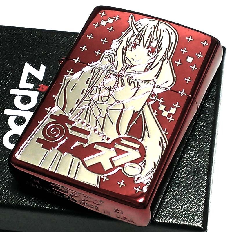 ZIPPO 転生したらスライムだった件 シュナ 可愛い ジッポ ライター 転スラ 両面加工 ワインレッド アニメ キャラクター メンズ プレゼント