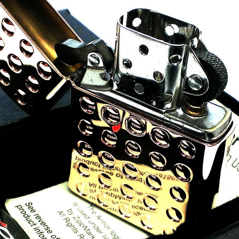 ZIPPO ライター アーマー ジッポ シャインレンズカット 両面加工 重厚 ピンクゴールド おしゃれ メンズ ギフト_画像5