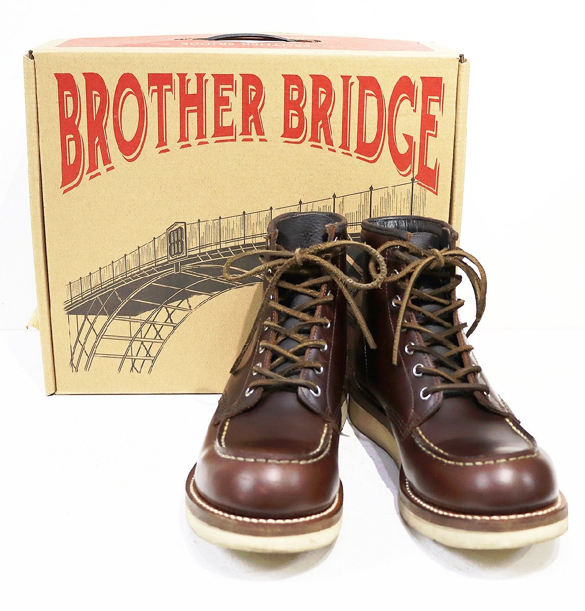 BROTHER BRIDGE (ブラザーブリッジ) RIOGRANDE / リオグランデ モックトゥワークブーツ BBB-A002 美品 ブラウン size 8E(26cm)_画像1