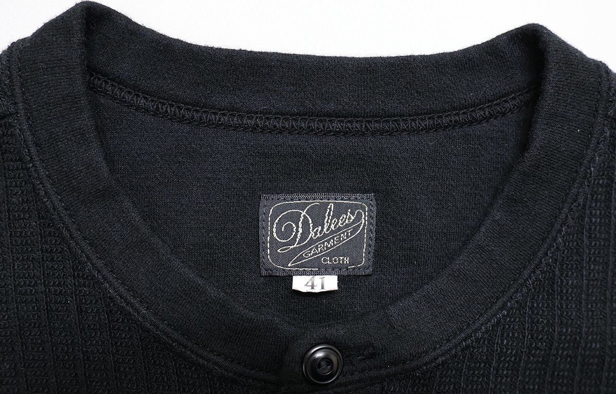 DALEE'S&Co (ダリーズアンドコー) Rail Nit.B...RAIL ROAD KNIT / レイルニット 6分袖ヘンリーネックシャツ 極美品 ブラック size 41_画像6