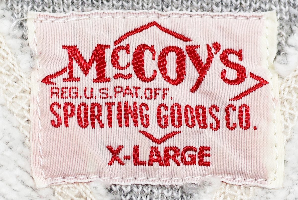 McCOY SPORTS WEAR (マッコイスポーツウエア) Raglan Crew Sweat / ラグラン クルースウェット グレー size XL / リアルマッコイズ_画像5