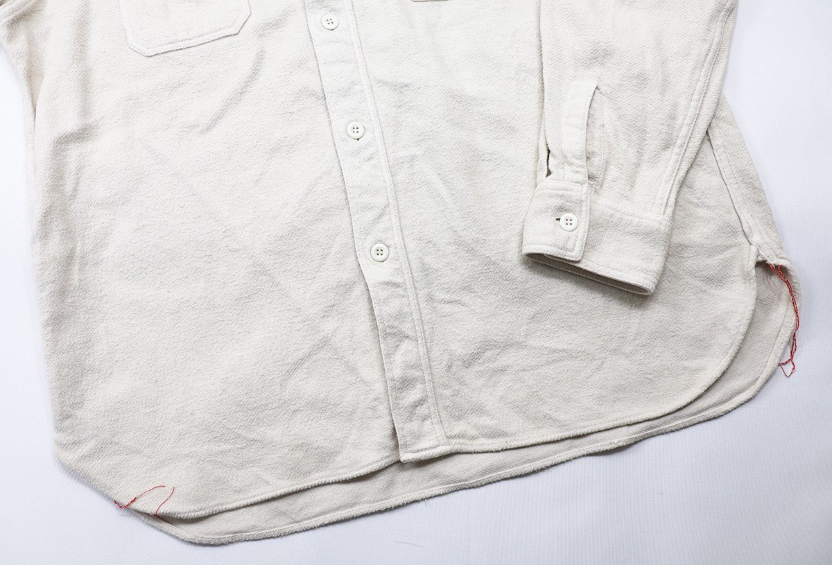 SugarCane (シュガーケーン) SOLID TWILL WORK SHIRT / ソリッドツイル ワークシャツ sc27961 オフホワイト size L / ネルシャツ_画像4