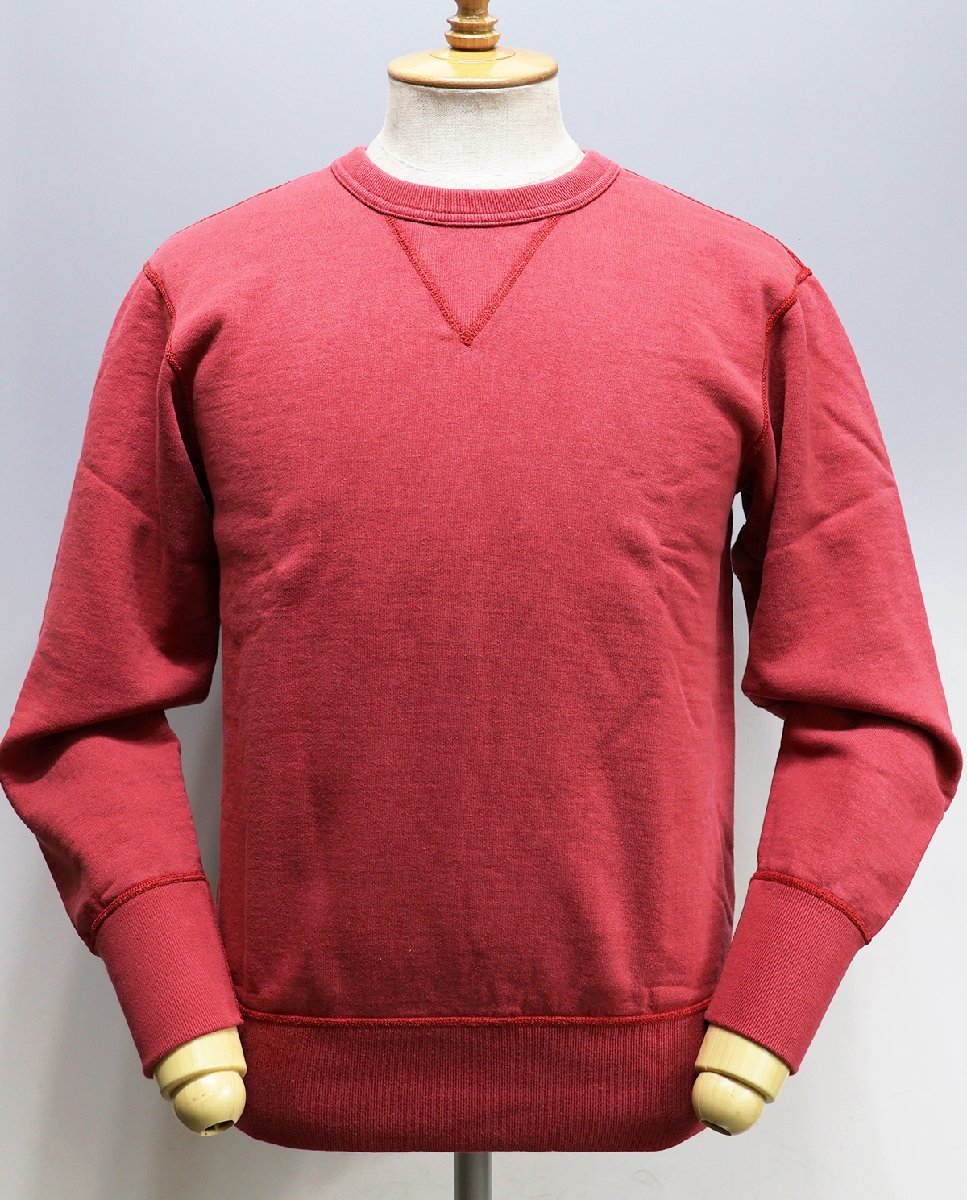 Deluxeware (デラックスウエア) S101-00...FLAT SEAM PLAIN / クルーネックスウェット 未使用品 DS.RED size M / プレーン / 無地 /レッド_画像1