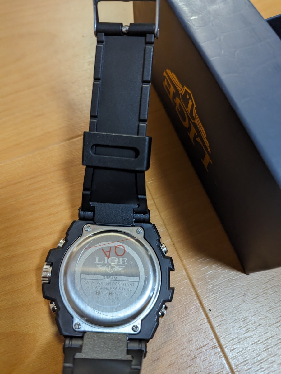 LIGE メンズ ミリタリー腕時計 LED クオーツ_画像3