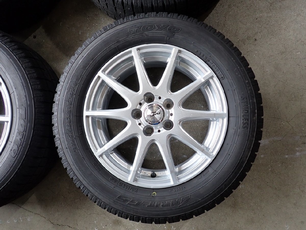 195/65R15 2018年製 中古スタッドレスセット 15×6J 100/5H ET43 アリオン プリウス ウィッシュ_画像2