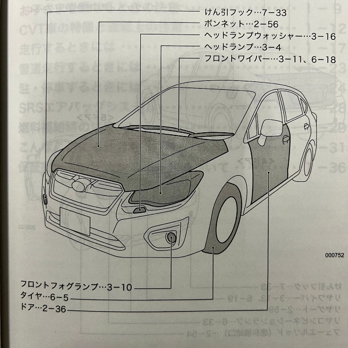 取扱説明書 インプレッサG4/インプレッサスポーツ GJ3/GP7 A1120JJ-D 2012年08月の画像3