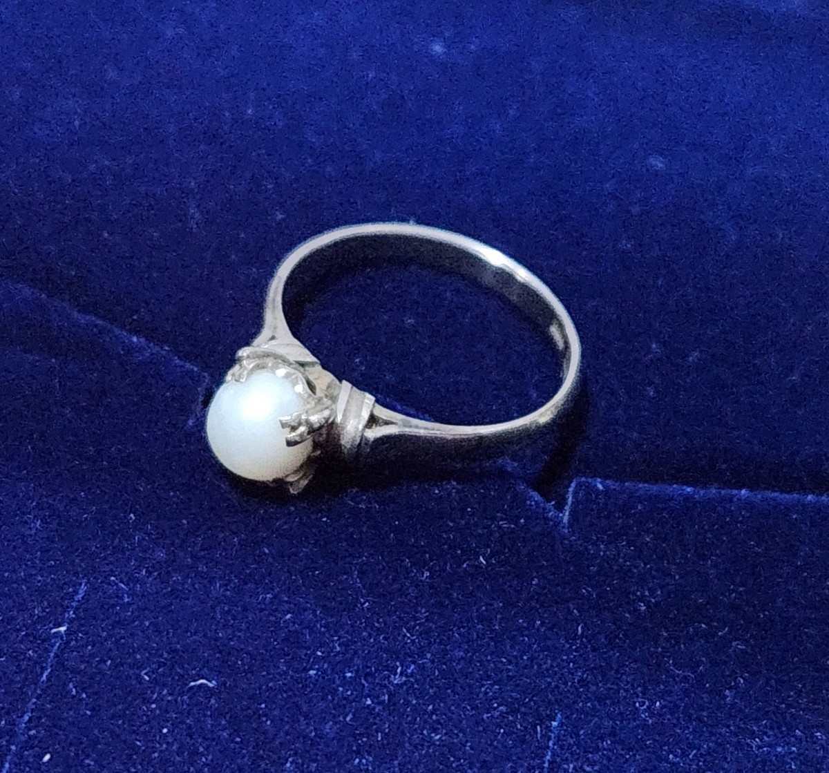 K14　ホワイトゴールド　指輪　真珠　パール　約2.14g 古い物です_画像6