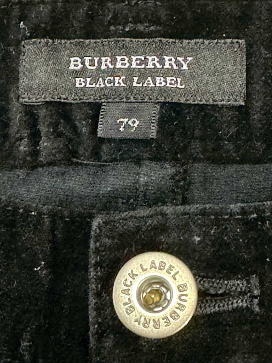 ◆送料無料！◆超激レア！★美品！◆BURBERRY バーバリーブラックレーベル　高級ベロア.パンツ/ストレッチ ウエスト79㎝ M~L 黒.ブラック_画像5