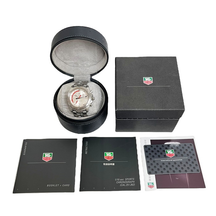 TAG HEUER/ TAG Heuer CT1118 link Ora kru Chrono wristwatch stainless steel quarts silver face men's 