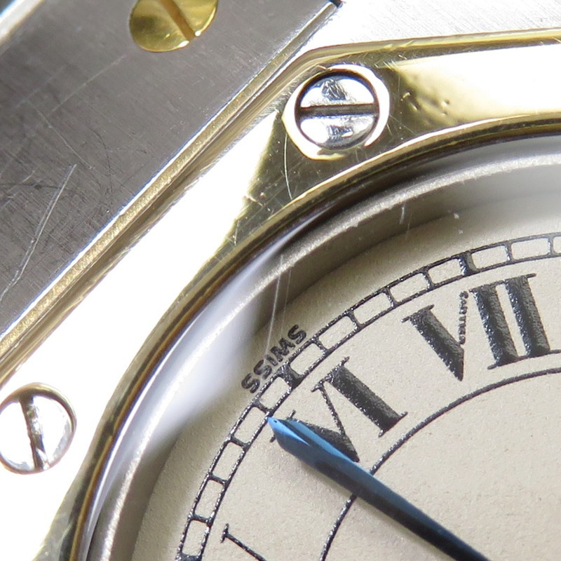 CARTIER/カルティエ サントス オクタゴン 187903 腕時計 ステンレススチール/YGイエローゴールド クオーツ ベージュ レディース_画像8