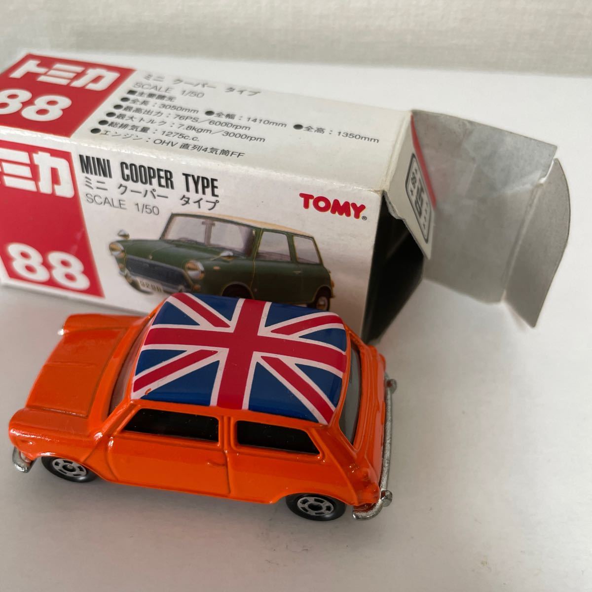 ☆トミカ No.88ミニクーパー タイプ ☆ MINI COOPER TYPE 1979 オレンジ ユニオンジャック ☆中国製 外箱難 No.F8_画像8